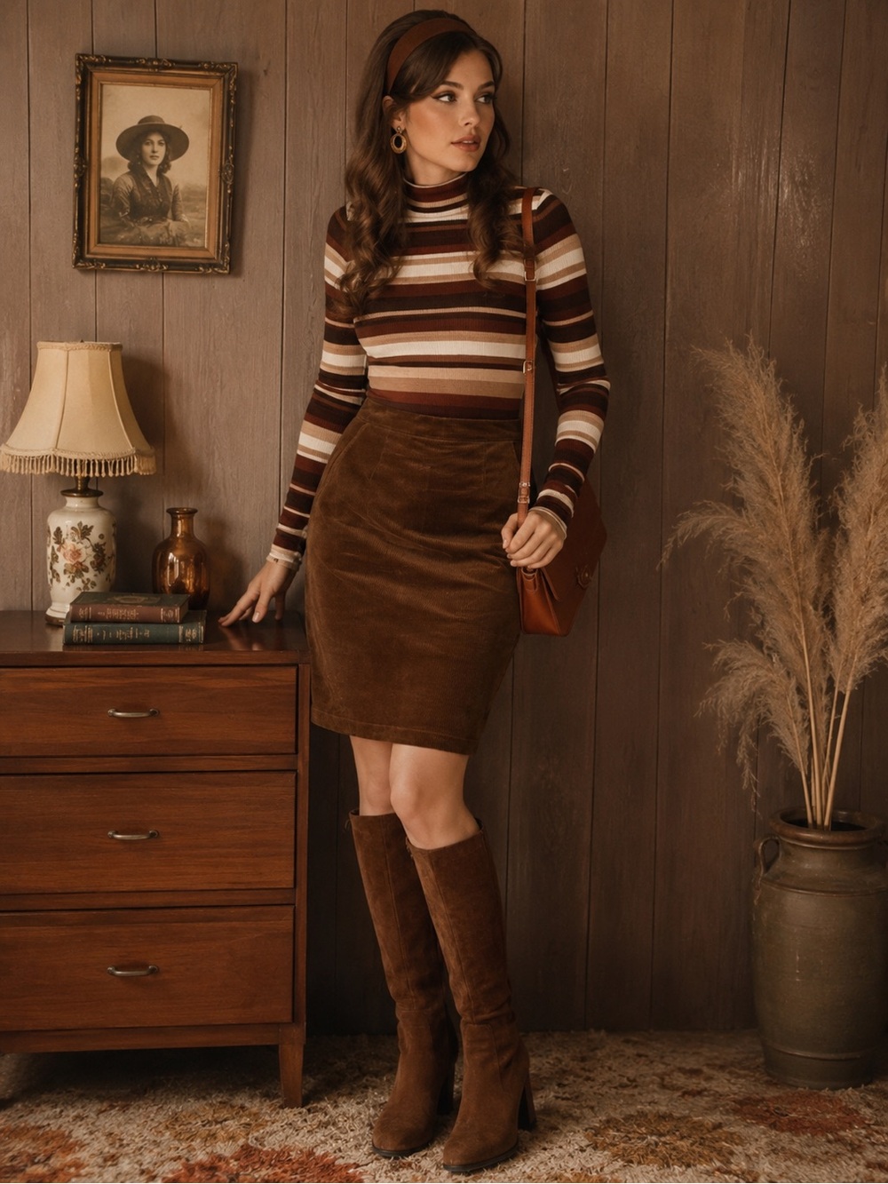 Corduroy Brown Sweet Salt size 12 Women’s Pencil Skirt